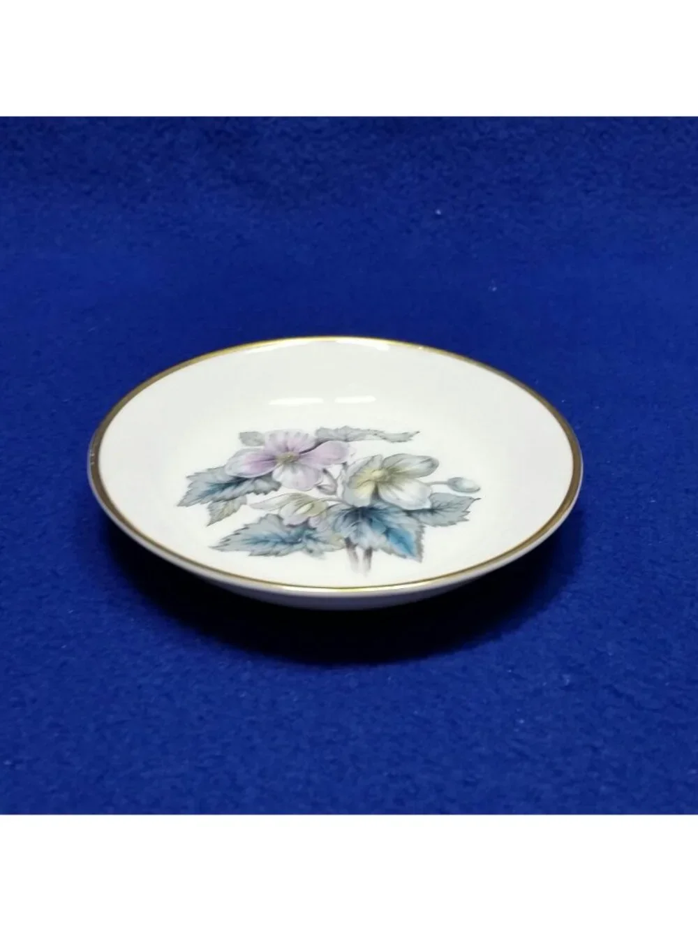 Royal Worcester Woodland Coaster Floral Butter Pat Trinket Dish Pin 1960's